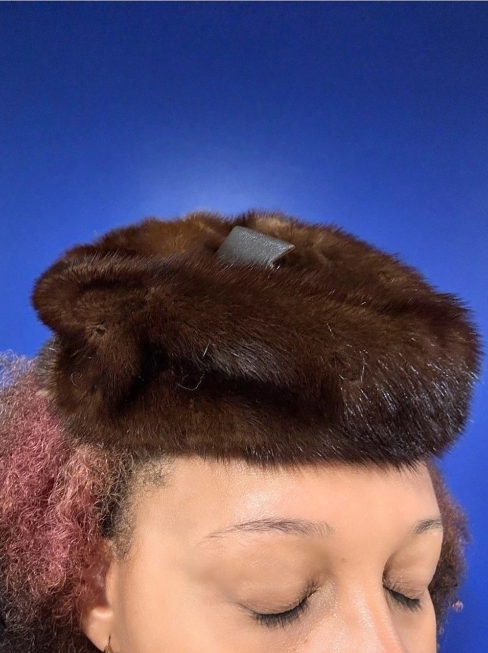 Vincent Fell Brown Fur Hat Like New - 100% Mink - Vintage from 70s